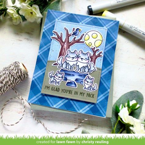 Wild Wolves, Fall Lawn, Santa Stamp, Lawn Fawn Blog, Greeting Card Inspiration, Wolf Images, Santa And His Reindeer, Lawn Fawn Cards, Wild Wolf