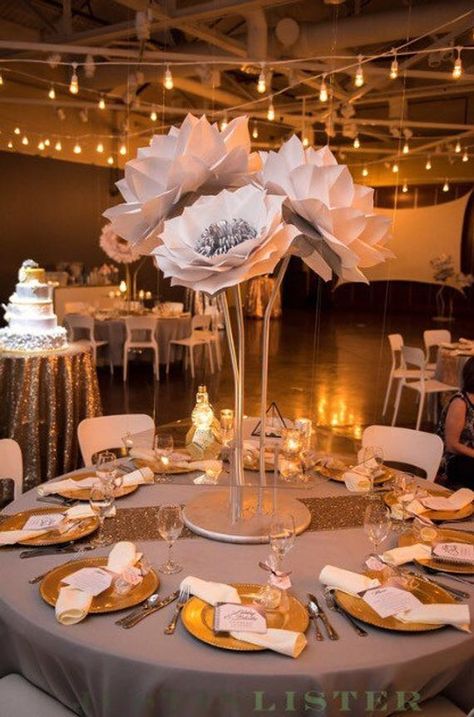 Paper flower centerpieces 36 inch inch paper flowers on stems | Etsy Paper Centerpieces, Paper Flower Centerpieces, Church Wedding Flowers, Inexpensive Wedding, Inexpensive Wedding Venues, Paper Flower Backdrop, Giant Paper Flowers, Giant Flowers, Diy Centerpieces