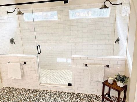 Double Shower Head Master Baths, Double Shower Heads, Shower Stalls, Master Bath Shower, Walk In Shower Designs, Double Shower, Master Shower, Bathroom Redesign, Master Bath Remodel