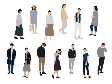 Collage People Architecture, Person Architecture, Collage People, Flat Vector People, People Collage, Person Png, Office Illustration, Vector Illustration People, Render People