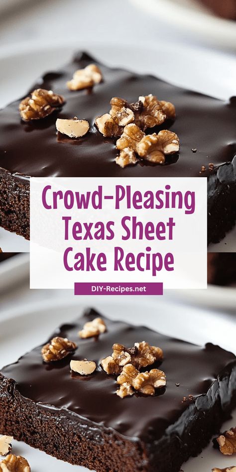 Make this crowd-pleasing Texas Sheet Cake for your next event! Moist, chocolatey, and topped with a creamy icing, it’s always a hit. 9x13 Cake Recipes, Texas Sheet Cake Recipe, Sheet Cake Recipe, Texas Sheet, Texas Sheet Cake, Leftover Cake, Sheet Cake Recipes, Jelly Roll Pan, Sheet Cakes