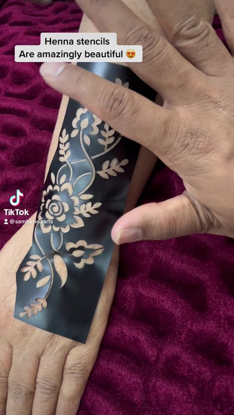 Another henna stencil design added to my product list🤗. ✨✨✨✨✨✨✨ insta ✨ sam henna arts | Sam Henna Arts | Sam Henna Arts · Original audio Henna Designs Stencils, Henna Tattoo Stencils, Henna Stencils, Stencil Design, Henna Mehndi, Product List, Simple Flowers, Henna Art, Tattoo Stencils