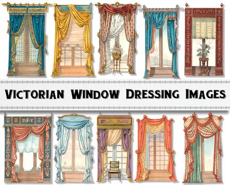 House Interior Aesthetic, Victorian Window Treatments, Victorian Window, Victorian Curtains, Victorian Room, Victorian Windows, Drapery Designs, Curtains And Draperies, Victorian Dollhouse