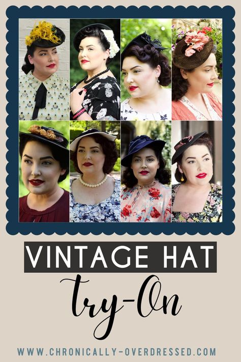 1950s Hairstyles With Hat, 1930 Hairstyles, 1930s Hats, 1940s Hats, 1950s Hairstyles, Vintage Guide, Style Inspiration Vintage, 1940s Hairstyles, Vintage Style Hat