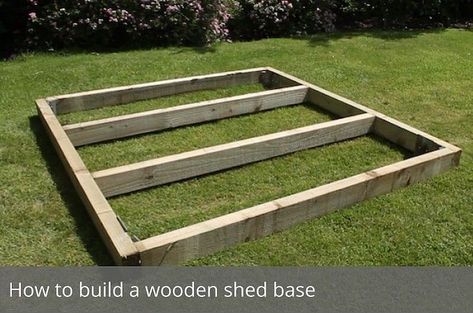 A wooden shed base is cheap, easy to install, and is a perfectly adequate foundation for smaller sheds.  Take a look at our guide to building a wooden shed base. From designing your base and ordering your wood, through to full instructions for constructing your wooden base, here's everything you need to get started. Shed Base Kit, Building A Shed Base, Shed Design Plans, Garden Tools Diy, Wooden Shed, Insulated Garden Room, Pallet Shed, Shed Floor, Shed Sizes