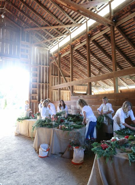 Wreath Making Party, Christmas Dinner Decorations, Wreath Workshop, Flower Magazine, Rice Flower, Christmas Tree Trimming, Holiday Party Games, Christmas Pops, Santa Barbara California