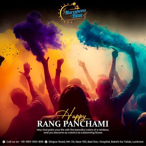 Let's forget all our worries and indulge in the colors of Rang Panchami. Wishing you a colorful and joyous Rang Panchami! Reach Us at : Email : nareshonsblue@gmail.com Call Us : +91-9511-000-896 Website : http://nareshonsblue.com #nareshonsblueresort #RangPanchami #FestivalOfColors #HoliCelebrations #ColorsOfJoy #RangPanchami2023 #HappyRangPanchami #HoliFestival #CelebrationOfColors #Holi2023 #SpreadLoveAndHappiness #UnityInDiversity #PlayWithColors #HoliParty #ColorfulCelebration Rang Panchami, Holi Party, Unity In Diversity, Holi Festival, Blooming Flowers, Beautiful Colors, Blue, Quick Saves, Color