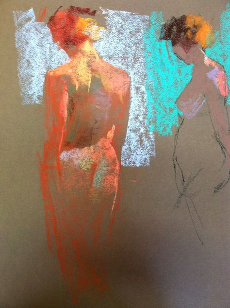 Contemporary Pastel Art, Loose Pastel Drawing, Pastel Life Drawing, Abstract Chalk Pastel Art, Abstract Human Figure Art, Soft Pastel Figure Drawing, Oil Pastel Figure Drawing, Pastel Chalk Art Ideas, Pastel Figure Drawing