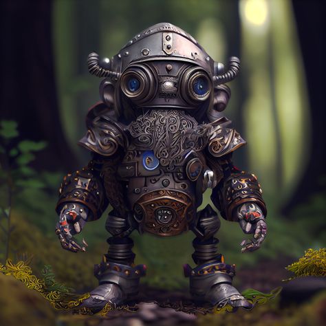 Artificer Armorer Guardian, Artificer Autognome, Plasmoid Artificer, Autognome Character Art, Autognome Dnd 5e, Armorer Artificer Dnd, Robot Gnome, Gnome Artificer Male, Warforged Artificer