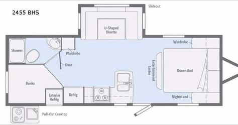 Camper Floor Plans, Bunk Bed Plan, Camper Flooring, Double Bunk, Bed Floor, Small Campers, Going Camping, Tiny House Floor Plans, Ski House