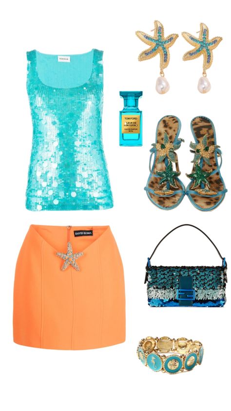 #summer #summeroutfit #sequin #aquamarine #europe #outfitinspiration #starfish Aquamarine Outfit, Girls Summer Outfits, Summer Outfit, Summer Girls, Starfish, Aquamarine, Cool Girl, Sequin, Summer Outfits