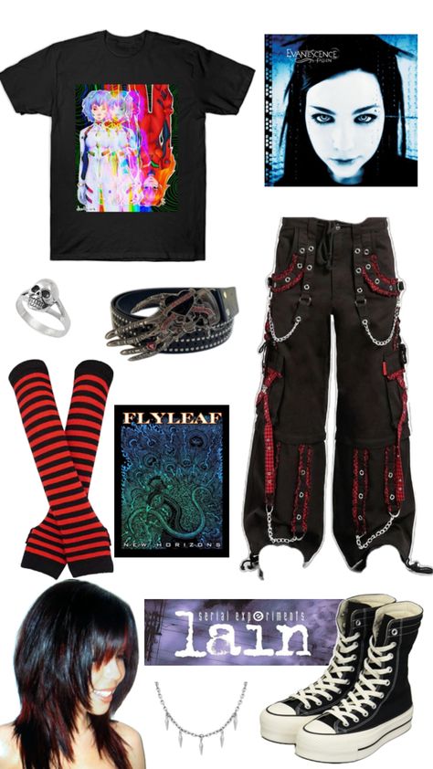 Evangelion, emo, 2000’s, converse, rei, yabujin core, serial experiments lain, skull Emo Starter Pack, Emo 2000, Yabujin Core, Style Collage, Serial Experiments Lain, Emo Style, Alt Style, Starter Pack, Cute Fits