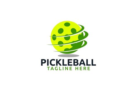 pickleball logo with a combination of ball and swoosh Pickleball Logo Design, Rr Logo, Logo With A, Pickleball Court, Edging Ideas, Logo Design Ideas, Pickle Ball, Cartoon Logo, Swoosh Logo