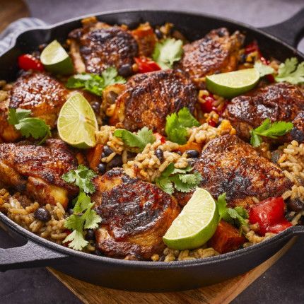 Tex-Mex Chicken and Rice Bake from Food Network Tex Mex Chicken Bake Mary Berg, Mary Berg Tex Mex Chicken, Mary Makes It Easy Tex Mex Chicken, Tex Mex Chicken, Mary Berg, Rice Bake, Mexican Meals, Chicken Skillet Recipes, Pan Dinners