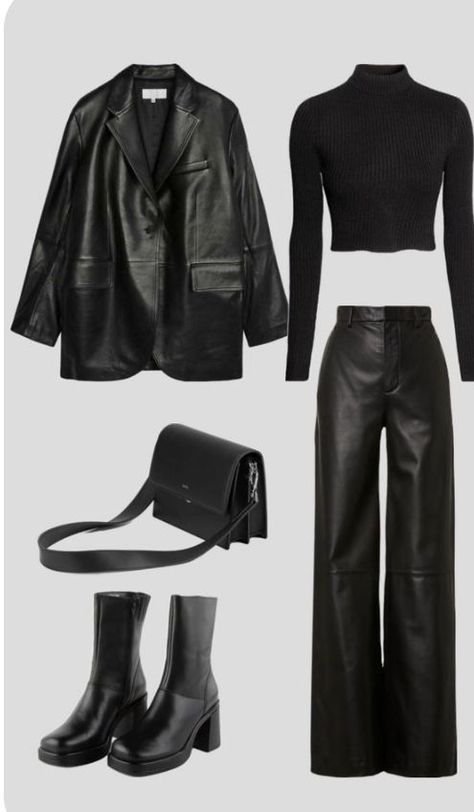 00s Mode, Mode Shoes, Fall Inspiration, Leather Jacket Outfits, Casual Day Outfits, Looks Street Style, Easy Trendy Outfits, Edgy Outfits, Looks Style