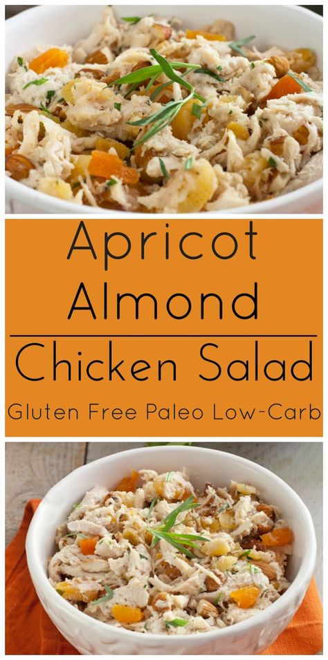 Apricot Chicken Salad Recipe, Almond Chicken Salad, Tarragon Chicken Salad, Sweet Salads, Delicious Chicken Salad, Salad Summer, Apricot Chicken, Almond Chicken, Low Carb Salad