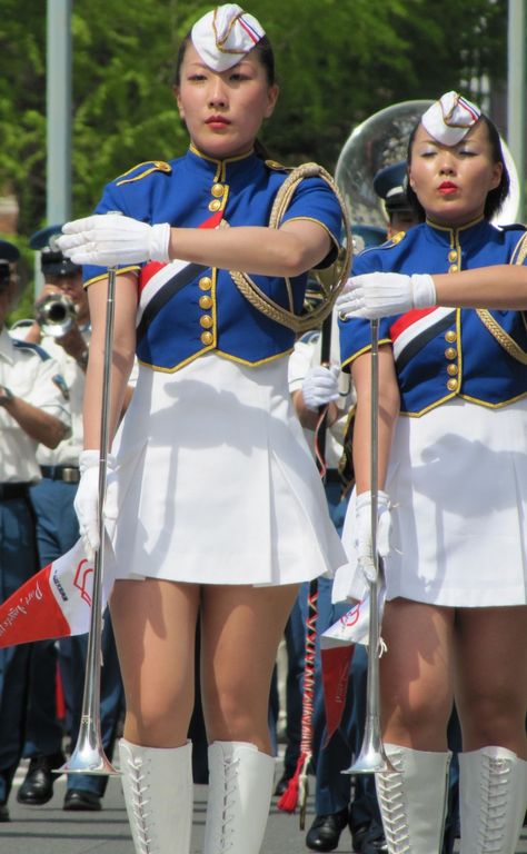 March Past Uniform Ideas, Marching Bands, Uniform Ideas, Color Guard, Girls Uniforms, Asian Outfits, Marching Band, Gaming Clothes, Cool Costumes