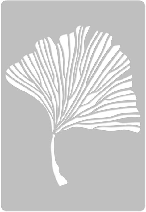 Reusable Plastic Wall Stencil // Ginkgo // Art Craft Mylar Template (45x65cm): Amazon.co.uk: DIY & Tools Ginkgo Leaf Stencil, Abstract Stencil Patterns, Stencil Art Ideas Design, Leaf Stencil Patterns, Leaf Stencils, Ginkgo Art, Leaf Wall Stencil, Flower Stencil Patterns, Stencil Patterns Templates