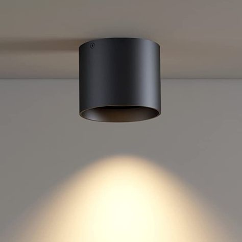 ilucezzo Ceiling Light Fixture, Flush Mount Ceiling Lights LED Dimmable Cylinder Ceiling Light Spot Light for Living Room Hallway Kitchen Dining Room Foyer 3000K 14.5W (Black) - - Amazon.com Spot Light Ceiling, Black Can Lights, Cylinder Light, Cylinder Lights Ceiling, Spot Lights Celling, Cylinder Ceiling Light, Black Spotlights Ceiling, Black Spot Lights Ceiling, Black Spot Lights