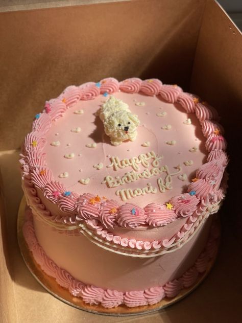 14th Birthday Cakes, Pink Birthday Cakes, Dog Birthday Cake, Funny Birthday Cakes, Mini Cakes Birthday, Dog Cakes, Pretty Dessert, Cute Baking, Creative Birthday Cakes