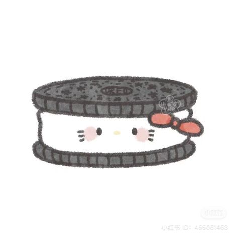 Oreo Doodle, Oreo Drawing, Hello Kitty Pfps, Sanrio Doodles, Images Hello Kitty, Kitty Cafe, Hello Kit, Kitty Drawing, Hello Kitty Drawing