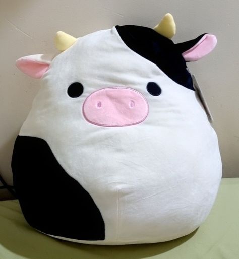 Connor Cow Squishmallow, Squish Mellows Cow, Cow Squishmallow Aesthetic, Connor Squishmallow, Cow Plushies, Squishmallow Collection, Squish Mallow, Cow Squishmallow, 2023 Aesthetic