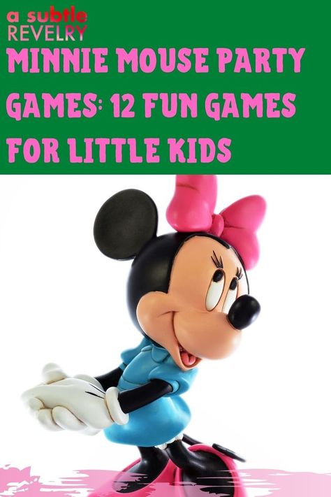 Minnie and Mickey Mouse are timeless Disney characters that all kids know and love. Your child might request a Minnie Mouse-themed birthday, and A Subtle Revelry has compiled this list of Minnie Mouse party games with 12 fun games for little kids. Keep the little ones entertained with a Minnie Mouse ring toss, Pass the cheese around, or a Minnie Mouse Pinnata game. Check out all our party game ideas here. #MinnieMouseBirthdayTheme #PartyGameIdeas #MinnieMousePartyGames #MinnieMouse Minnie Mouse Party Games, Minnie Mouse Birthday Party Ideas Diy, Mickey Mouse Party Games, Disney Themed Games, Minnie Mouse Games, Birthday Activities Kids, Games For Little Kids, Minnie Mouse Birthday Theme, Party Game Ideas