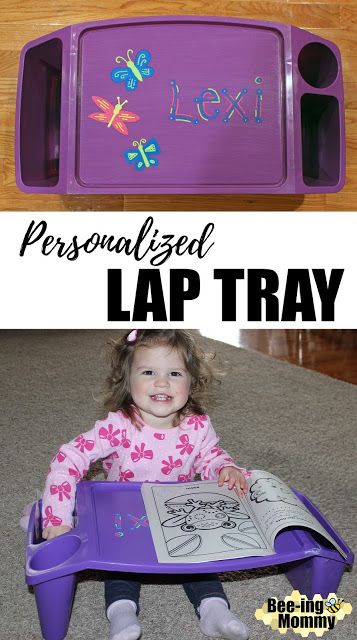 Personalized Lap Tray for kids, add coloring books and crayons and you have the perfect gift Salt Tray Writing Diy, Lap Table For Kids, Lap Tray Diy, Lap Tray Diy Ideas, Diy Wooden Lap Desk, Lap Desk Diy, Lap Desk For Kids, Plastic Kids Lap Tray, Personalized Tray