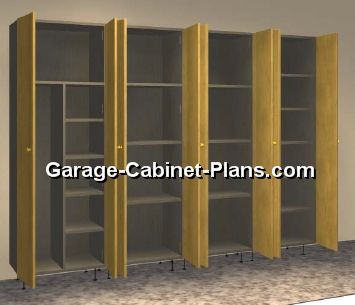 plywood-garage-storage-towers-8-ft Plywood Cabinets Garage, Craft Tables, Diy Garage Storage Cabinets, Garage Cabinet, Broom Closet, Utility Cabinets, Cabinet Plans, Cabinet Detailing, Plywood Cabinets