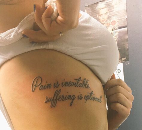 Pain Is Temporary Tat, Pain Is Inevitable Suffering Is Optional, Suffering Is Optional, Forever Tattoo, Power Tattoo, Tattoo Board, Thinking Quotes, Skin Art, Tattoo Inspo