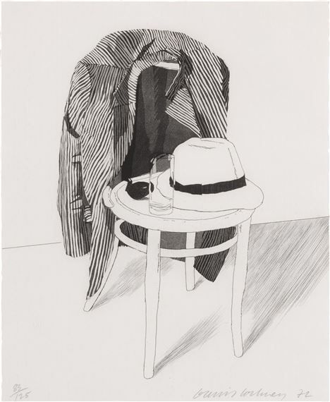 Hockney David | Panama Hat (S.A.C. 127; M.C.A.T. 119) (1972) | MutualArt Dog Etching, Pop Art Movement, Jasper Johns, Scottish Art, David Hockney, Museum Of Contemporary Art, British Artist, Art Movement, A Chair