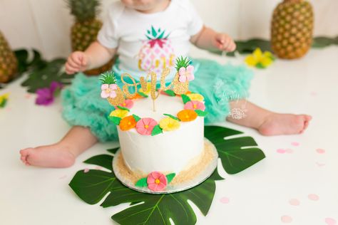 Hawaiian cake smash   One, Milestone, Vintage, boho vibe, boho cake smash,  Oh So Savvy Photography,  flower cake smash, Niagara baby photographer, girly cake smash, vintage cake smash, Customized Baby Cake Smash Photos Tropical 1st Birthday Cake, Luau 1st Birthday Cake, Hawaiian First Birthday Cake, Luau Smash Cake, Hawaiian Smash Cake, Tropical Smash Cake, Vintage Cake Smash, Flower Cake Smash, Hawaiian Party Cake