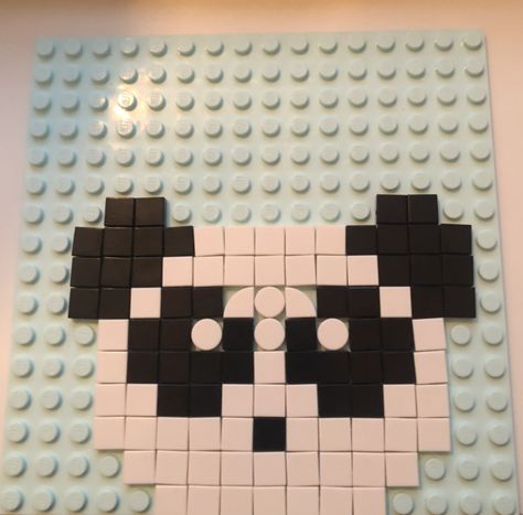 En panda ud af lego dots Lego Dots Designs, Lego Dots Ideas, Dots Lego, Lego Dots, Lego Print, Lego Mosaic, Lego Wall, Free Lego, Lego Instructions