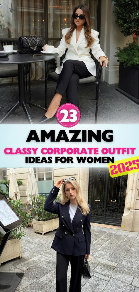 Explore classy corporate outfits for women, perfect for business meetings, conferences, and everyday office wear to showcase professionalism. Work Function Outfit Classy, Business Formals For Women Classy, Modern Business Professional Women, Boss Business Women Outfits, Business Launch Party Outfit, Black Dress Corporate, Business Seminar Outfit, Office Wear Women Work Outfits Classy Young Professional Casual, Ceo Wardrobe Women