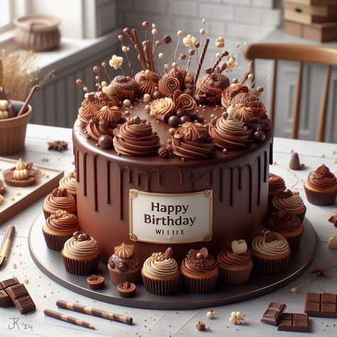 Chocolate Birthday Cake Ideas For Women, Decorated Chocolate Cake, Fancy Chocolate Cake, Birthday Cake Ideas For Adults Women, Happy Birthday Love Cake, Extravagant Cakes, Chocolate Birthday Cake Decoration, Cakes With Chocolate, Cake Designs For Boy