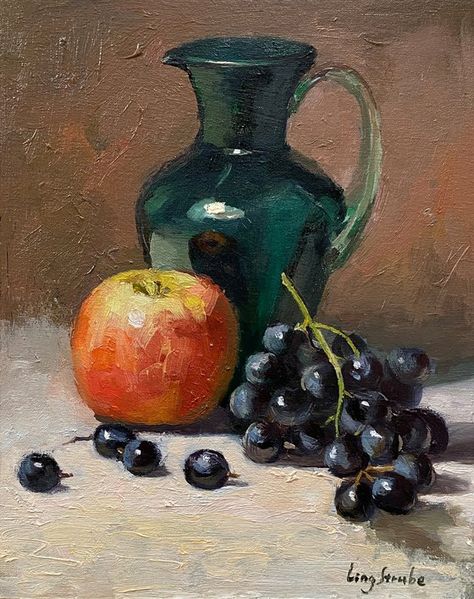 Grape Oil, Still Life With Apples, Still Life Fruit, Still Life Oil Painting, Fruit Painting, Still Life Drawing, Painting Still Life, Buy Paintings, Still Life Painting