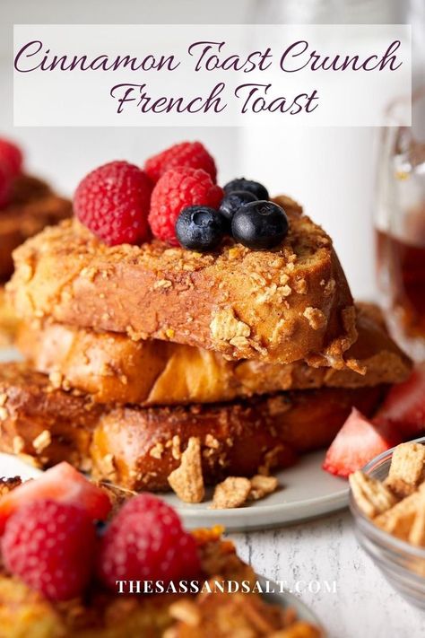 For those morning moments when your breakfast cravings call out, answer them with my easy and crispy Cinnamon Toast Crunch French Toast recipe! This breakfast delight strikes the perfect balance between simplicity and deliciousness. Imagine slices of bread dipped into a cinnamon-kissed batter, coated with crushed Cinnamon Toast Crunch cereal, and cooked to crispy perfection. Cinnamon Toast Crunch French Toast, Cinnamon Toast Crunch Cereal, Bread Dip, Crunch Cereal, Cinnamon French Toast, Cinnamon Toast Crunch, Family Breakfast, Cinnamon Toast, Easy Cinnamon