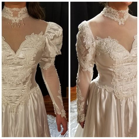 Dress Makeover, Vow Renewal Dress, 80s Wedding, Old Wedding Dresses, Mom Wedding Dress, Anniversary Outfit, Wedding Dressses, Wedding Dress Alterations, Bridal Decorations