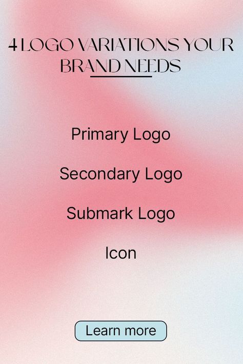 4 Logo variations your brand needs Logo Submark, Submark Logo, Is Logo, Logo Variations, 4 Logo, Secondary Logo, Cute Shirt Designs, Logo Mark, Logo Icons