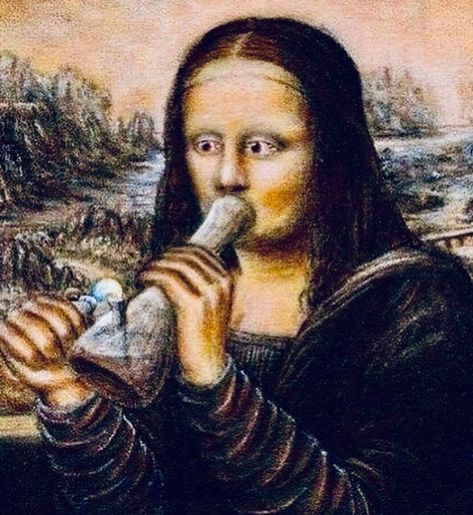 Mona Lisa Parody, Art Parody, Puff And Pass, Trippy Art, Italian Artist, Art Wallpaper, Mona Lisa, A Woman, Funny Pictures