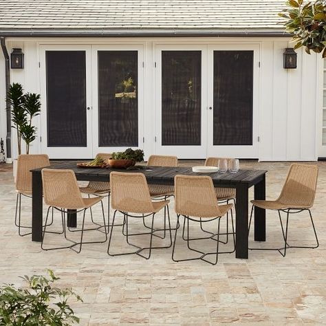 8 person outdoor dining set | West Elm Outdoor Dining Ideas, Ikea Outdoor, Outdoor Game, Outdoor Dining Spaces, Outdoor Tables And Chairs, Expandable Dining Table, Patio Dining Table, Patio Dining Chairs, Outdoor Dining Furniture