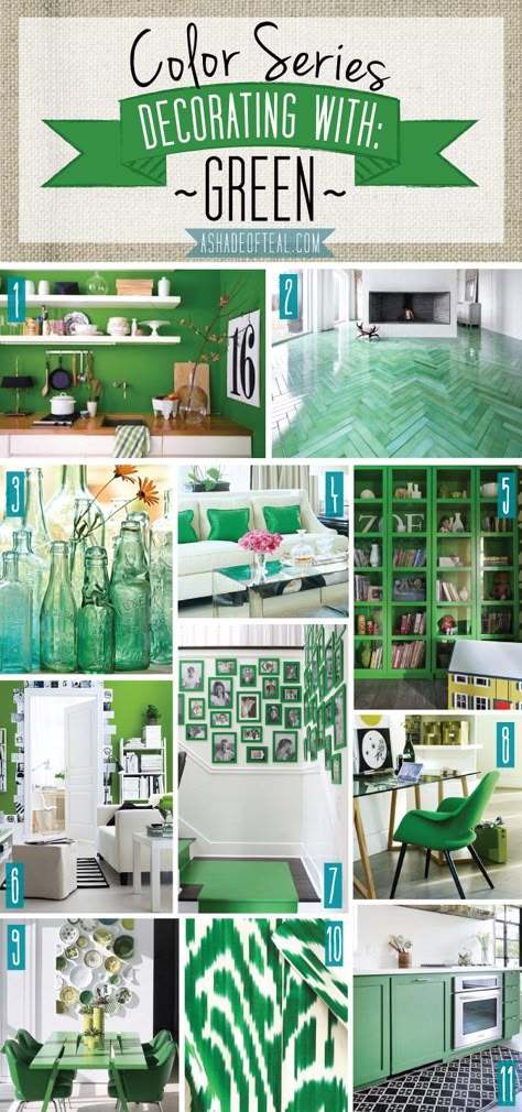 Decorating With Green, Home Colour Design, Green Color Scheme, Green Inspiration, Green Paint Colors, Green Home Decor, Green Rooms, Green Decor, Home Inspiration