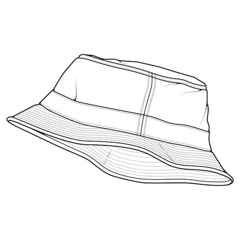 Hat Outline, Topi Bucket, Hat Drawing, Outline Drawing, Drawing Vector, Sketch Style, Head Tattoos, Outline Drawings, Tattoo Inspo