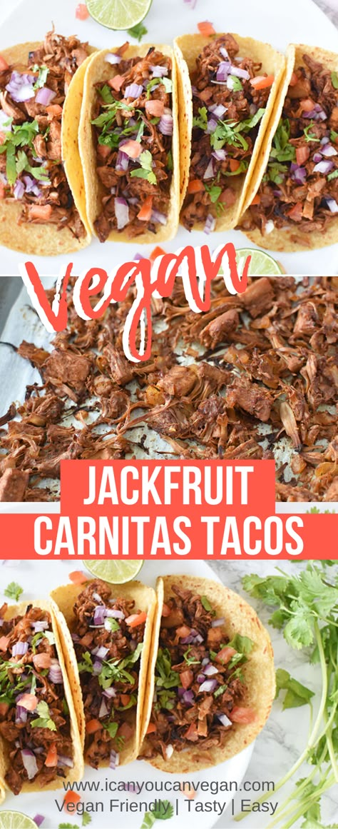 Vegan Carnitas, Carnitas Tacos Recipe, Jackfruit Carnitas, Vegan Jackfruit, Chipotle Black Beans, Jackfruit Recipes, Carnitas Tacos, Vegan Mexican Recipes, Grilled Meat Recipes