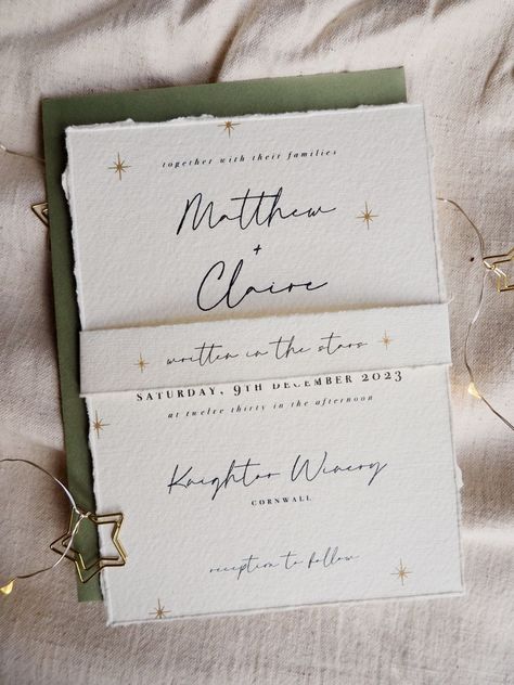 In The Stars collection | By Kate UK Celestial Wedding Invitations, Formal Invitations, Stars Wedding, Invite Design, Minimal Wedding Invitation, Gold Foil Wedding Invitations, Handmade Invitations, Celestial Wedding, Paper Wedding