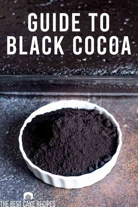 Black Cocoa Powder, Over The Hill Cakes, Cocoa Powder Recipes, Black Dessert, Cookie Dough Cake, Black Cocoa, Black Food Coloring, Cocoa Cake, Food World