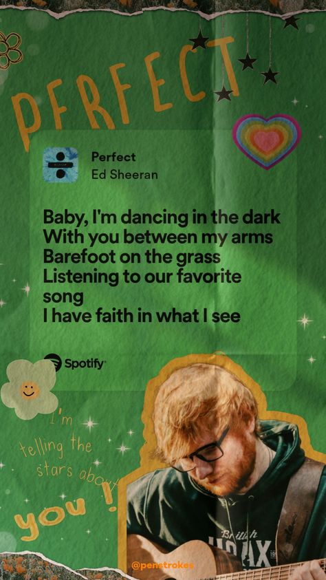 #lyricsedit Ed Sheeran Baby, Perfect By Ed Sheeran, Perfect Ed Sheeran, Sinchan Wallpaper, Tongue Tie, Dancing In The Dark, Ed Sheeran, The Darkest, Best Friends