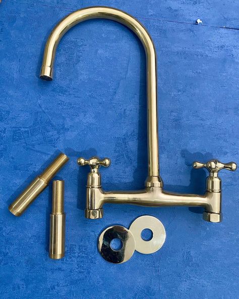 Antique Style, Unlacquered Solid Brass 6 “ Bridge Faucet, Vintage Kitchen Sink Faucet Vintage Kitchen Sink, Bridge Faucet, Kitchen Sink Faucets, Sink Faucets, Antique Style, Vintage Kitchen, Shower Heads, Kitchen Sink, Vintage Charms