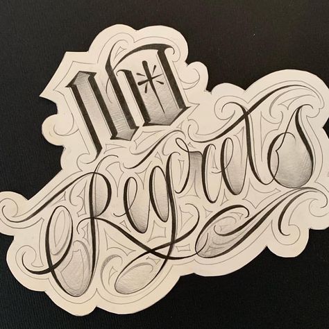 No regrets 💪🔥 Made by br Wanted Tattoo, Tattoo Writing Fonts, Chicano Tattoos Lettering, No Regrets Tattoo, Tattoo Fonts Alphabet, Tattoo Fonts Cursive, Tattoo Lettering Design, Chicano Lettering, Aztec Tattoo Designs