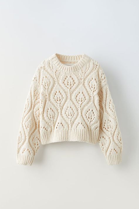 Zara Australia, Chenille Sweater, Knit Turtleneck Sweater, White Sweater, Girls Sweaters, Knitting Inspiration, Zara United States, Sweater Weather, Knit Sweater